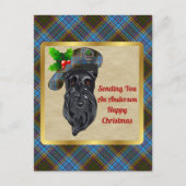 Anderson Clan Abzeichen & Tartan Postkarte (Vorderseite)