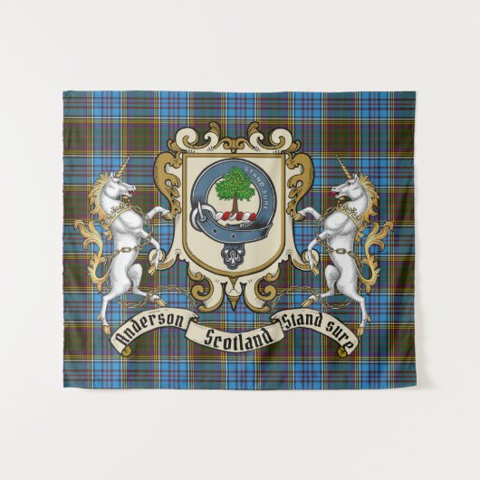 Anderson Clan Abzeichen & Tartan Tapestry Wandteppich (Vorderseite (Horizontal))