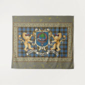 Anderson Clan Abzeichen & Tartan w/Lions Wandteppich (Vorderseite (Horizontal))