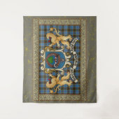 Anderson Clan Abzeichen & Tartan w/Lions Wandteppich (Vorderseite)