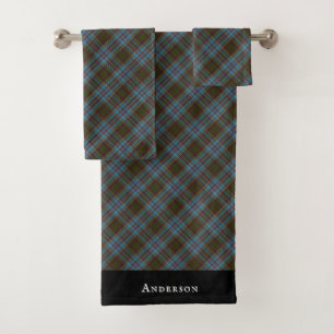 Anderson Clan Tartan Kariertes Muster Schottisch Badhandtuch Set