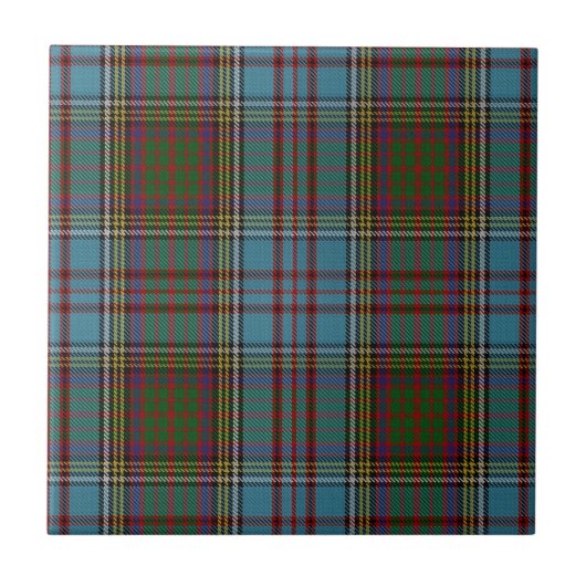  Anderson Clan Tartan Kariertes Muster Schottisch Fliese (Vorderseite)