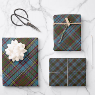  Anderson Clan Tartan Kariertes Muster Schottisch Geschenkpapier Set