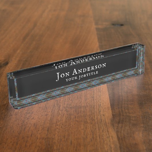 Anderson Clan Tartan Kariertes Muster Schottisch Namensplakette (Seite)