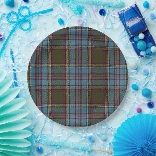 Anderson Clan Tartan Kariertes Muster Schottisch Pappteller (Party)