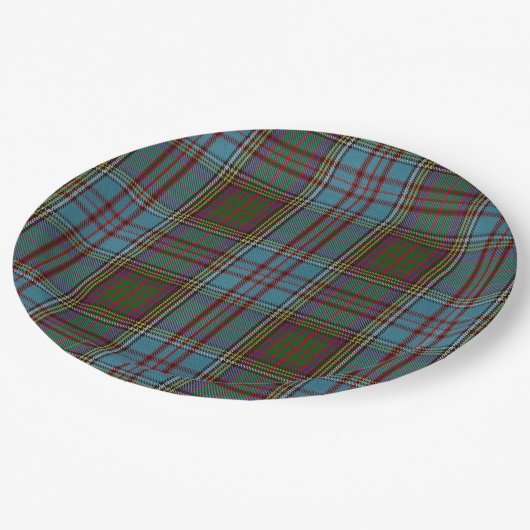 Anderson Clan Tartan Kariertes Muster Schottisch Pappteller (Schrägansicht)