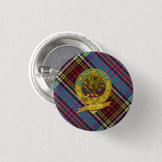 Anderson Clan Tartan & Motif Button (Vorne & Hinten)