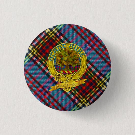 Anderson Clan Tartan & Motif Button (Vorderseite)