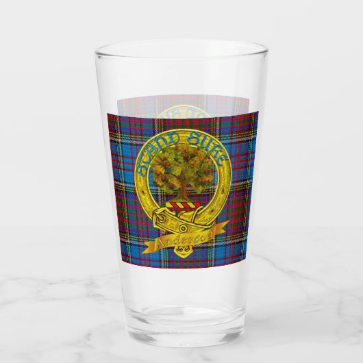 Anderson-Clan-Tartan u. Motiv Glas (Rückseite)