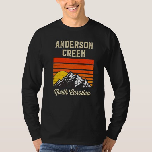 Anderson Creek North Carolina Retro City Staat Vin T-Shirt (Vorderseite)