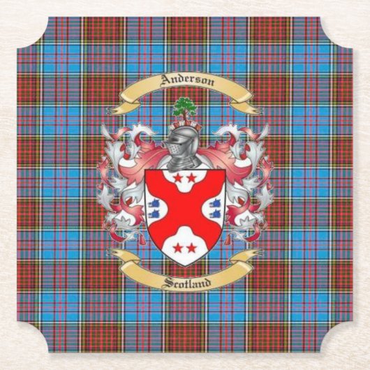 Anderson Crest w/ Anderson Tartan 6 Coasters Untersetzer (Vorderseite)