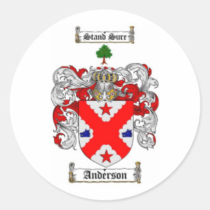 ANDERSON-FAMILIENWAPPEN - ANDERSON-WAPPEN RUNDER AUFKLEBER