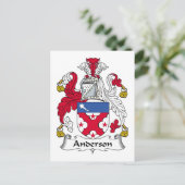 Anderson Familienwappen Postkarte (Stehend Vorderseite)