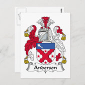 Anderson Familienwappen Postkarte (Vorne/Hinten)