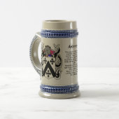 Anderson-Familienwappen Stein Bierglas (Vorderseite Links)