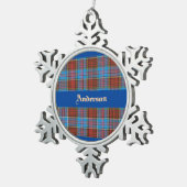 Anderson Familienwappen W/ Anderson Tartan Schneeflocken Zinn-Ornament (Rechts)