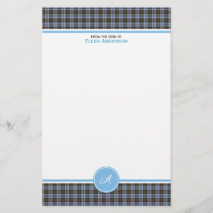Anderson-Familietartan-hellblaues kariertes Briefpapier