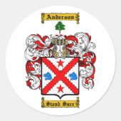 Anderson (Irisch) Runder Aufkleber (Vorderseite)