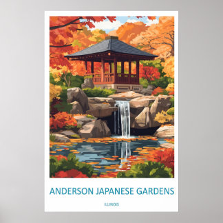 Anderson Japanese Gardens Park Nationaler Ski Poster