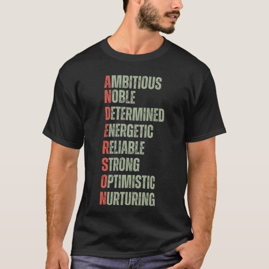 ANDERSON - NAME/FIRST/NAMEN T-Shirt (Vorderseite)