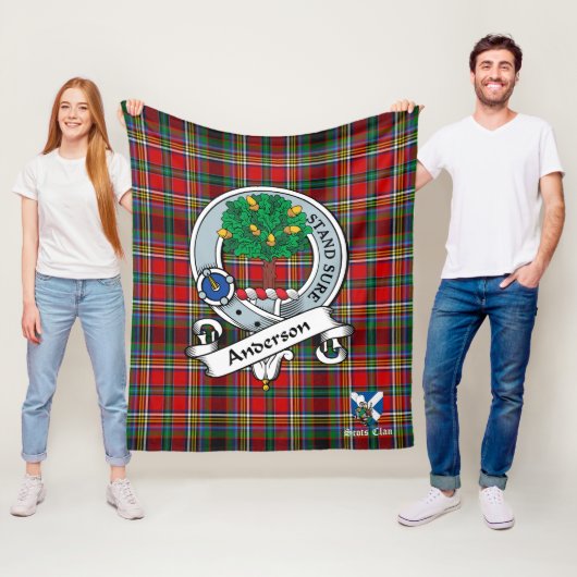 Anderson of Arbrake Clan Abzeichen Schotte Tartan Fleecedecke (Beispiel)