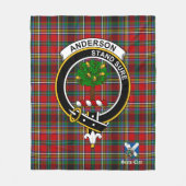 Anderson of Arbrake Clan Abzeichen Tartan Kariert Fleecedecke (Vorderseite)