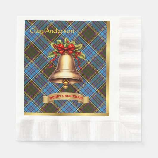 Anderson Personalisiert Tartan Christmas Serviette (Vorderseite)