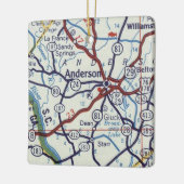 Anderson SC Vintag Map Keramikornament (Links)