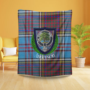 Anderson-Schottischer-Clan-Tartan & -Wappen Fleecedecke
