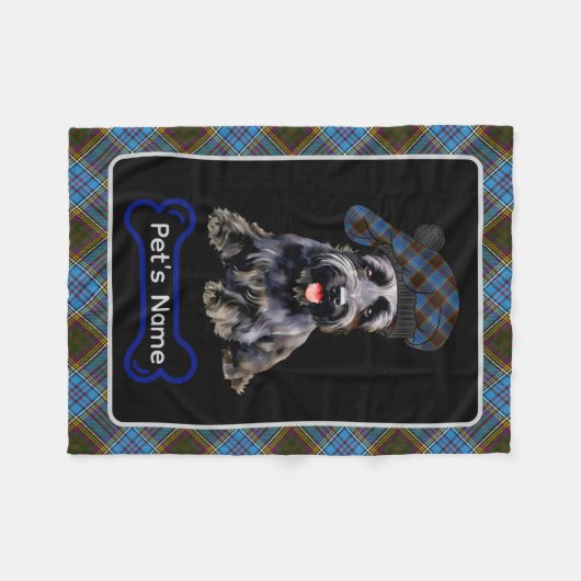 Anderson Scottie Dog Tartan Personalisiert Fleecedecke (Vorderseite (Horizontal))