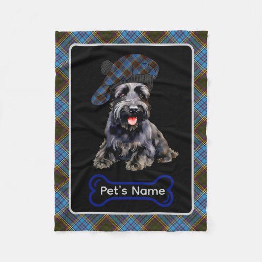 Anderson Scottie Dog Tartan Personalisiert Fleecedecke (Vorderseite)