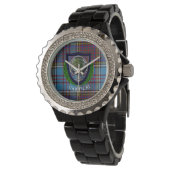 Anderson Scottish Clan Tartan und Wappen Armbanduhr (Schrägansicht)