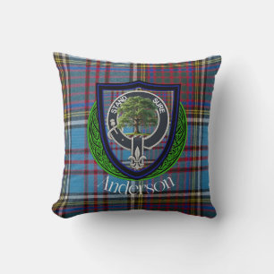 Anderson Scottish Clan Tartan und Wappen Kissen