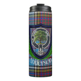 Anderson Scottish Clan Tartan und Wappen Thermosbecher