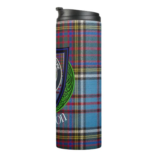 Anderson Scottish Clan Tartan und Wappen Thermosbecher (Nach rechts gedreht)