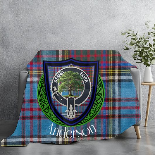 Anderson Scottish Clan Tartan & Wappen Fleecedecke