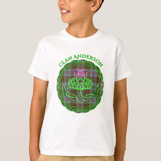 Anderson Scottish Tartan Celtic Thistle T-Shirt (Vorderseite)
