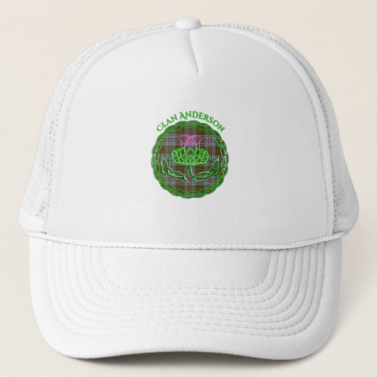 Anderson Scottish Tartan Celtic Thistle Truckerkappe (Vorderseite)