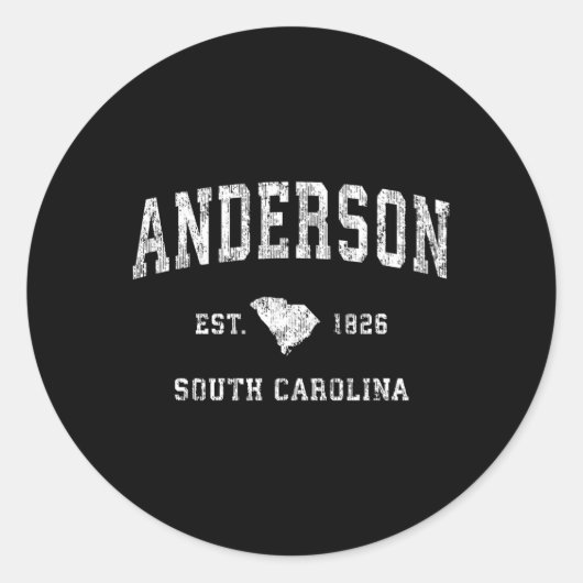 Anderson South Carolina Sc Athletic Sports Runder Aufkleber (Vorderseite)