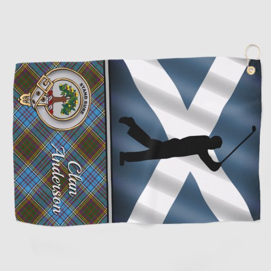 Anderson Tartan Golf Personalisiert (für ihn) Golfhandtuch (Horizontal)