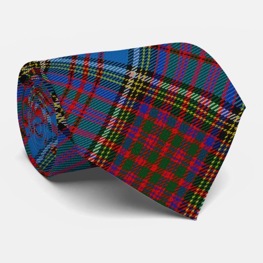 Anderson Tartan Krawatte mit Clan Motto & Emblem (Gerollt)