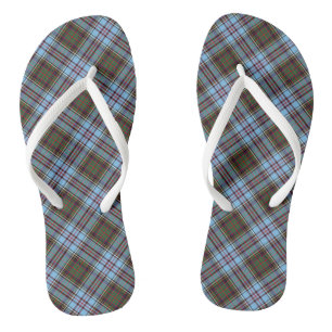 Anderson Tartan Light Blue Kariert Badesandalen