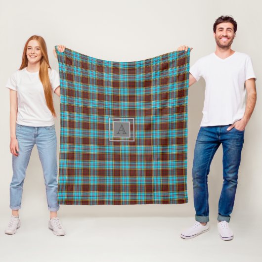 ANDERSON TARTAN Monogram Letter A Fleecedecke (Beispiel)
