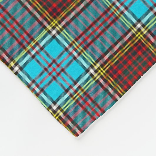 ANDERSON TARTAN Monogram Letter A Fleecedecke (Ecke)