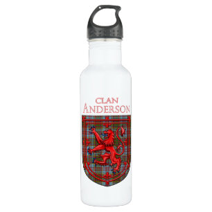 Anderson Tartan Scottish Kariert Lion Rampant Edelstahlflasche