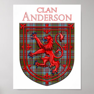 Anderson Tartan Scottish Kariert Lion Rampant Poster