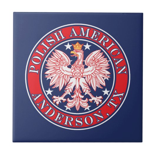 Anderson Texas Polnischer Adler Fliese (Vorderseite)
