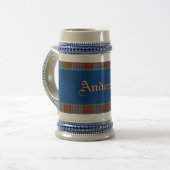 Anderson Wappen W/ Anderson Tartan Bierglas (Vorderseite Links)