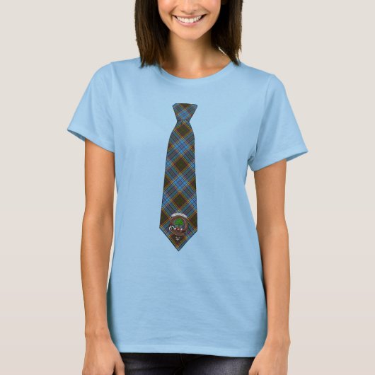 Anderson Women's Tartan Necktie T - Shirt mit Abze (Vorderseite)