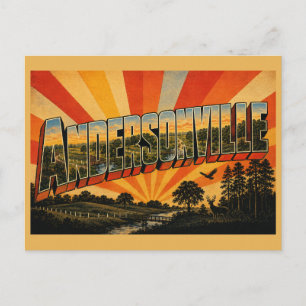 Andersonville Georgia Rollende Hügel Wald Kunst Postkarte
